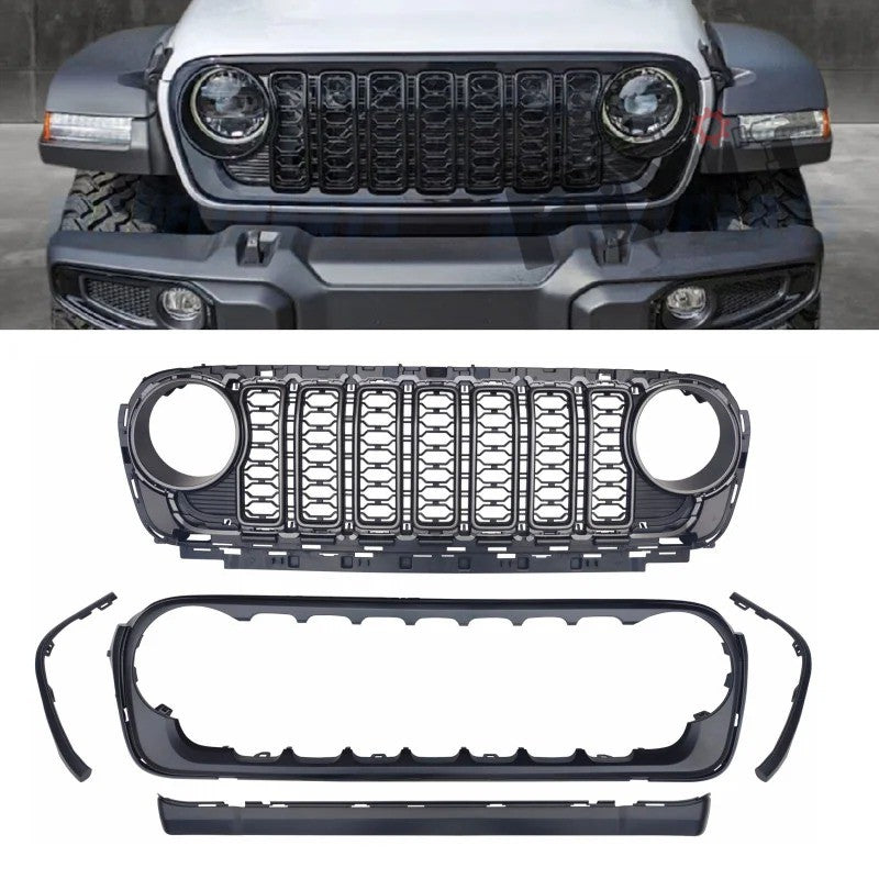 AutoStylenn Jeep Wrangler 2024 Look Grill For JEEP WRANGLER Compatible with JEEP Wrangler Vehicle_3