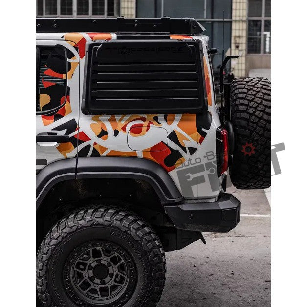 AutoStylenn Jeep Wrangler Top Fire Rear Window Guard Armor Extension For JEEP WRANGLER Compatible with JEEP Wrangler Vehicle_1