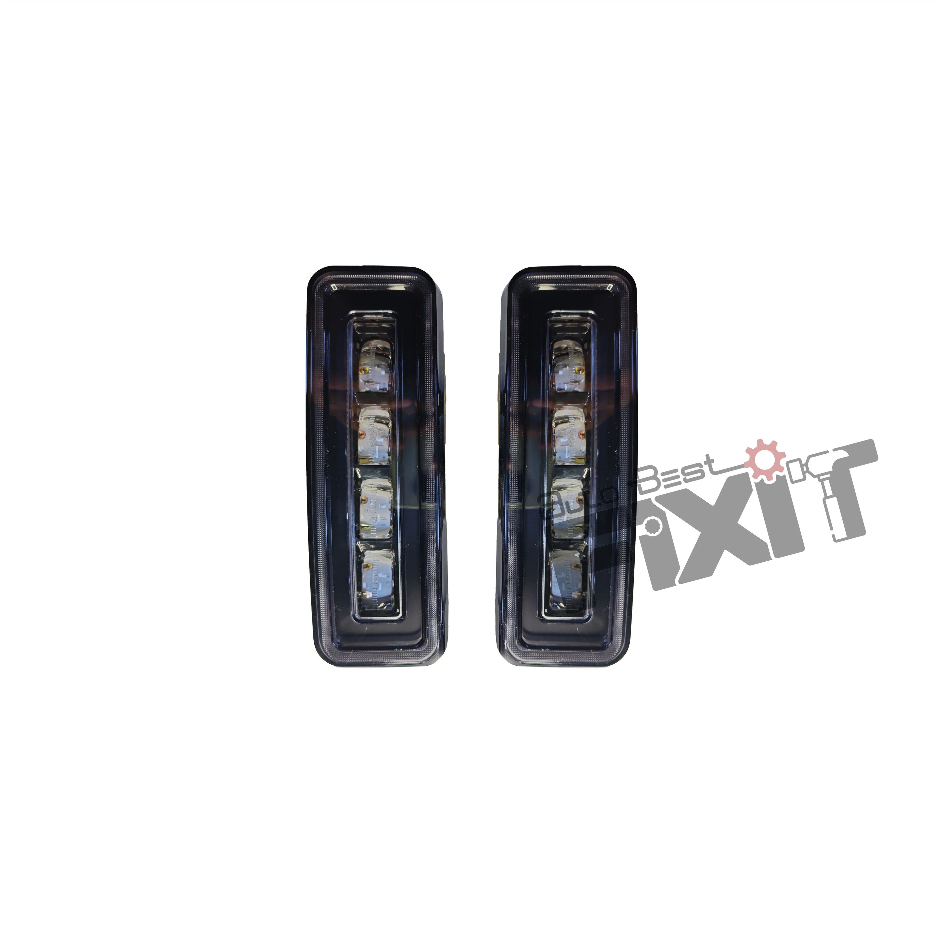 AutoStylenn Land Rover Defender Bumper Reflector Matrix Smoke (4 LED) For LAND ROVER DEFENDER Compatible with LAND ROVER Defender Vehicle
