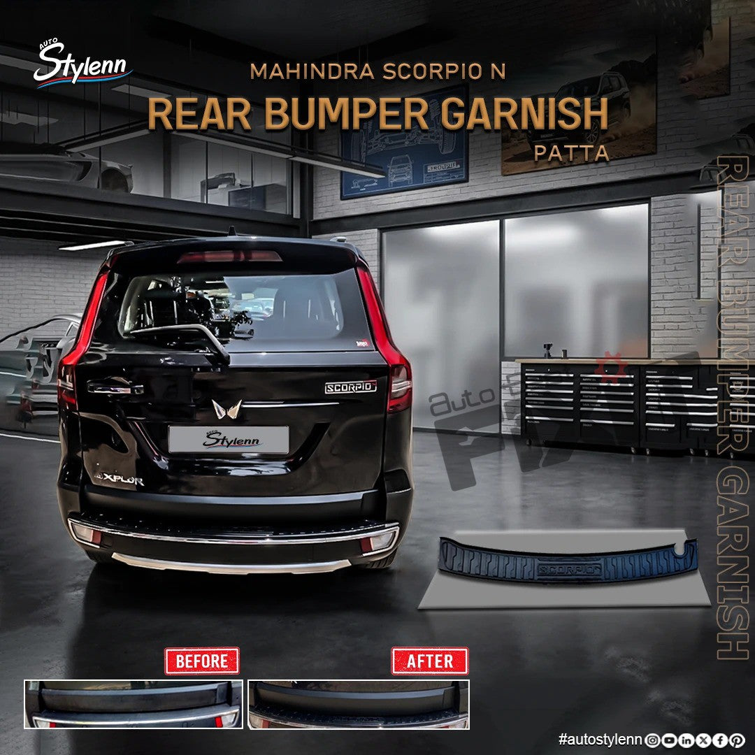 AutoStylenn Mahindra Scorpio N Rear Bumper Garnish For MAHINDRA SCORPIO N Compatible with MAHINDRA Scorpio N Vehicle