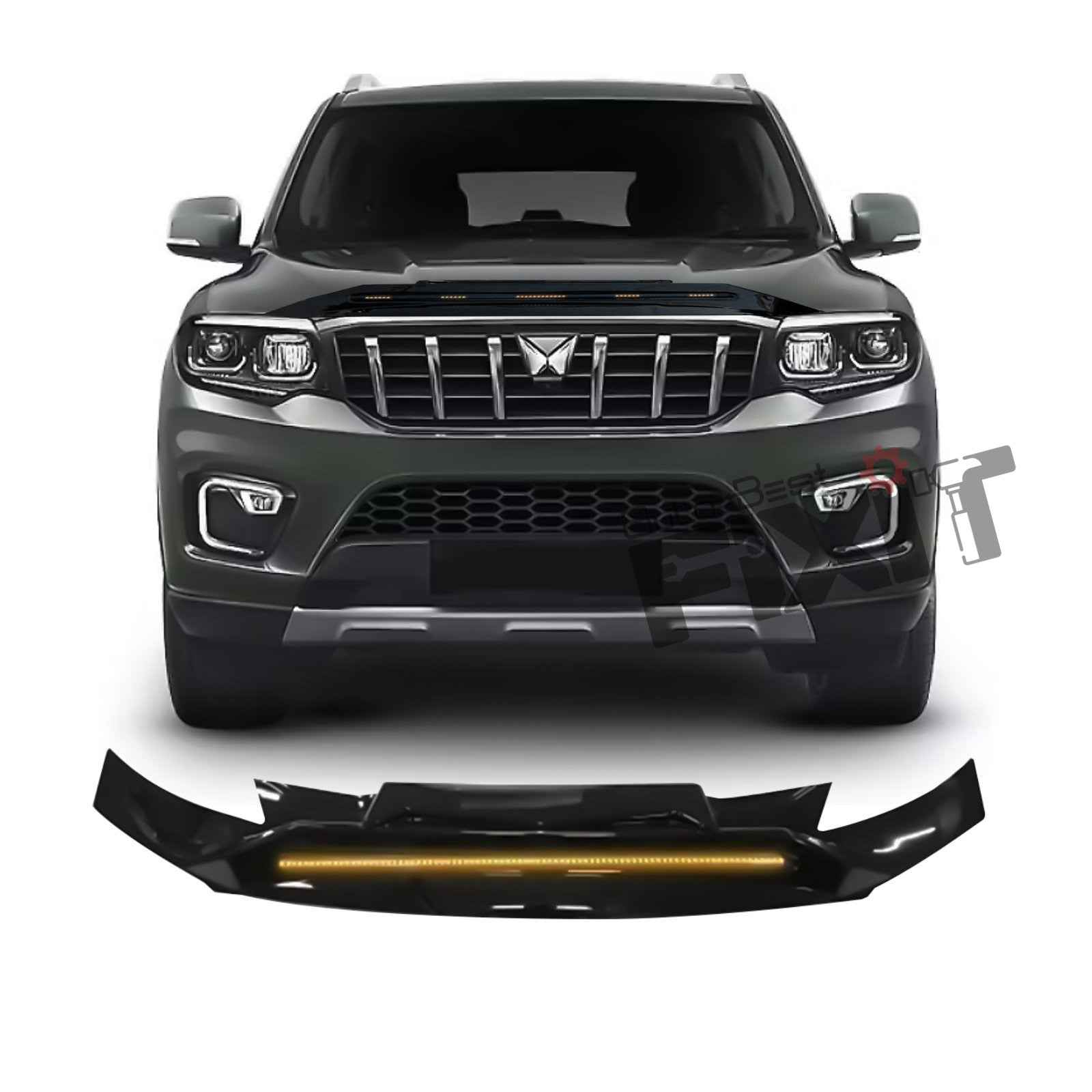 Mahindra Scorpio N LED Bug Visor | LED Bug Deflector | LED Bonnet Visor – Premium Quality Desi