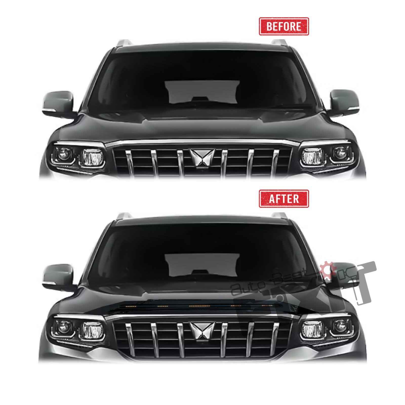 Mahindra Scorpio N LED Bug Visor | LED Bug Deflector | LED Bonnet Visor – Aftermarket Car Accesso