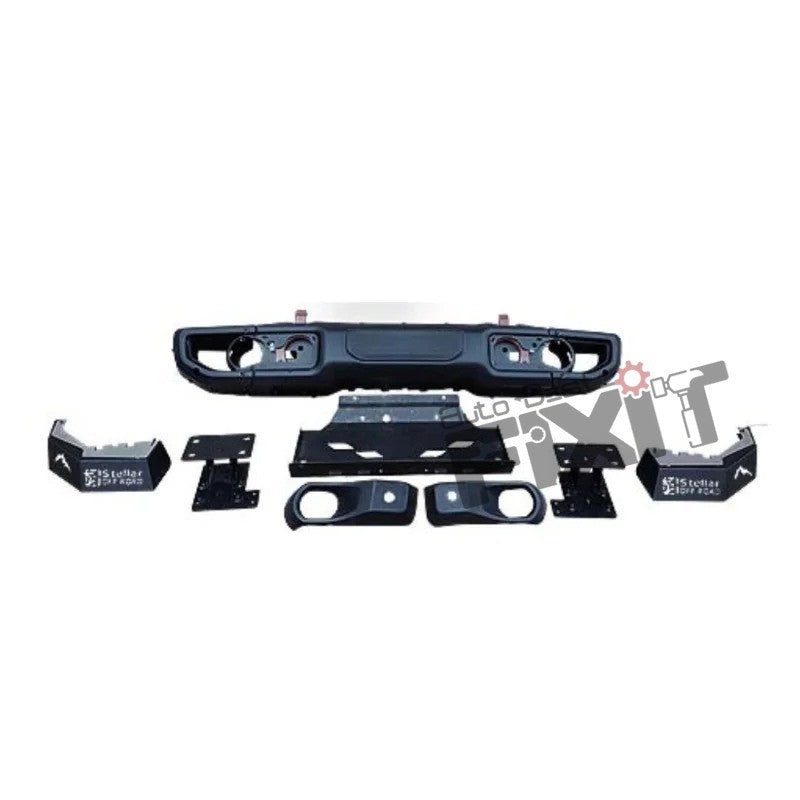 AutoStylenn Mahindra Thar Front Metal Bumper Wrangler Style With Winch And Underbody Shield For MAHINDRA THAR Compatible with MAHINDRA Thar Vehicle