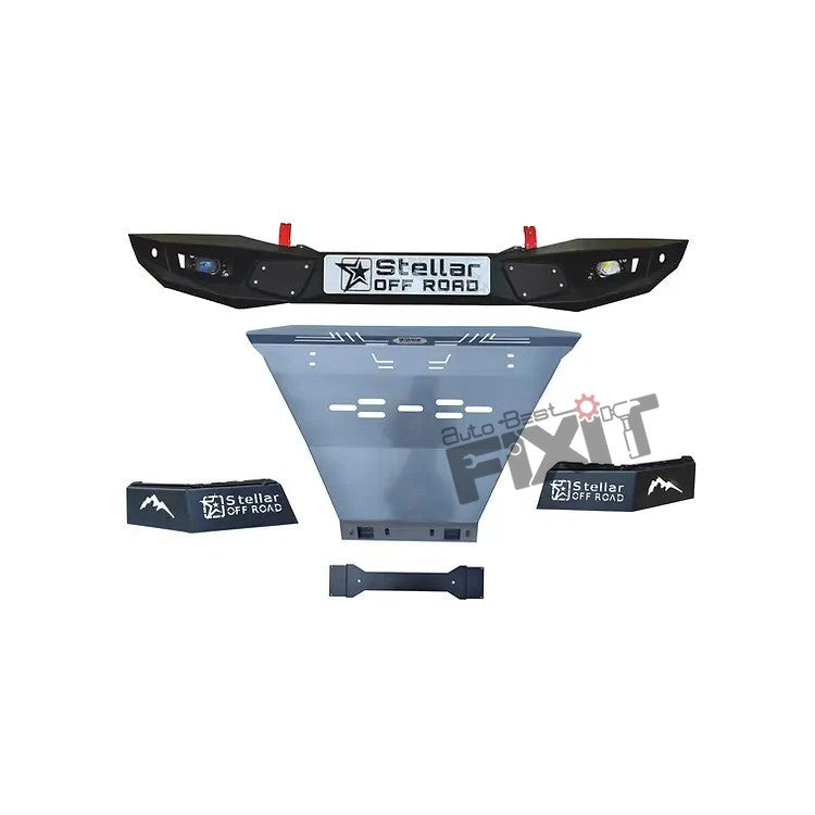 AutoStylenn Mahindra Thar Roxx Top Fire Front Metal Bumper With Underbody Shield For MAHINDRA THAR ROXX Compatible with MAHINDRA Thar Roxx Vehicle