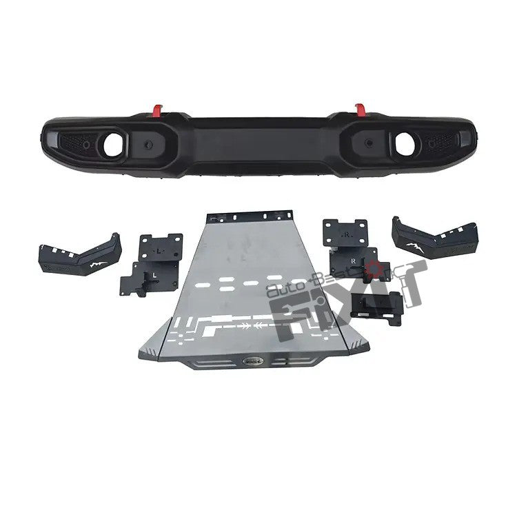 AutoStylenn Mahindra Thar Roxx Wrangler Style Front Bumper (ABS) With Underbody Shield Compatible with MAHINDRA Thar Roxx Vehicle
