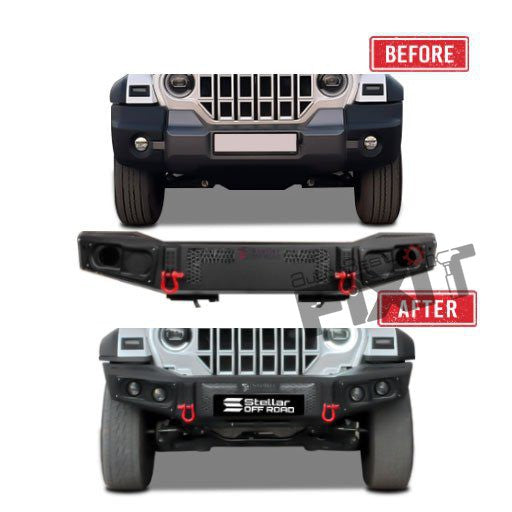AutoStylenn Mahindra Thar Roxx Front Metal Bumper V1 With ADAS Sensors For MAHINDRA THAR ROXX Compatible with MAHINDRA Thar Roxx Vehicle_2