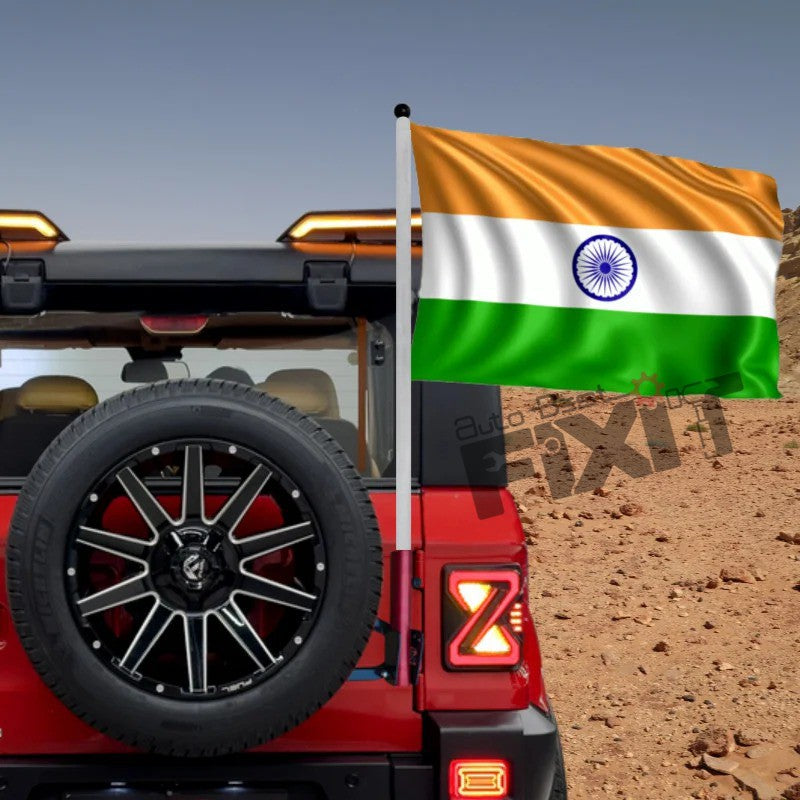 AutoStylenn Mahindra Thar Stellar Flag Rod For MAHINDRA THAR Compatible with MAHINDRA Thar Vehicle_1