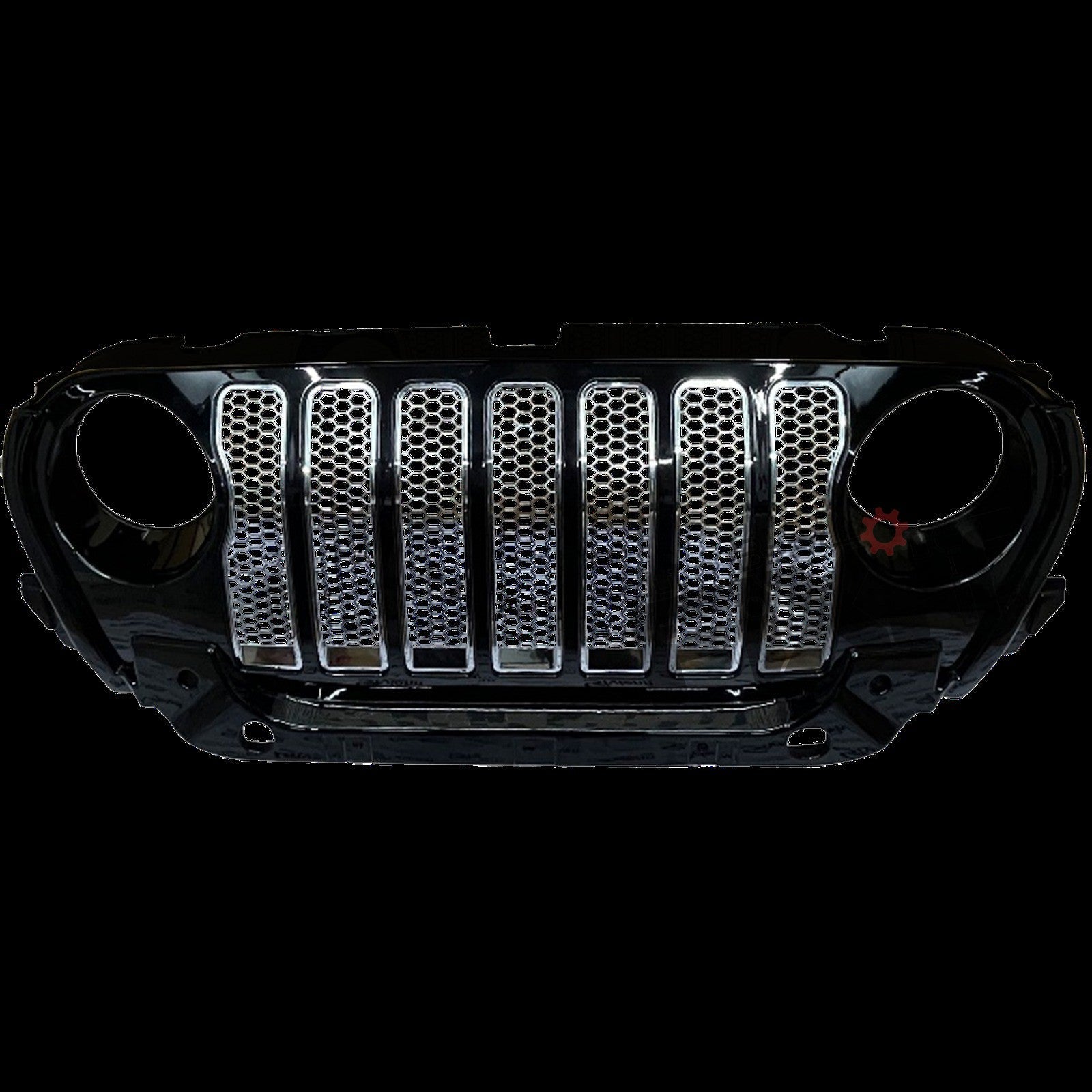AutoStylenn Mahindra Thar 7 Slot Black Wrangler Style ABS Front Grill With Chrome Slot For MAHINDRA THAR Compatible with MAHINDRA Thar Vehicle