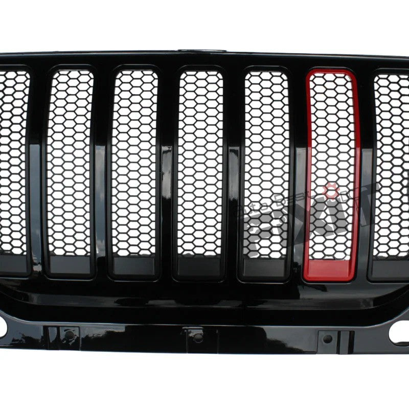 AutoStylenn Mahindra Thar 7-Slot Black Wrangler Style ABS Front Grill With Red Slot For MAHINDRA THAR Compatible with MAHINDRA Thar Vehicle_2