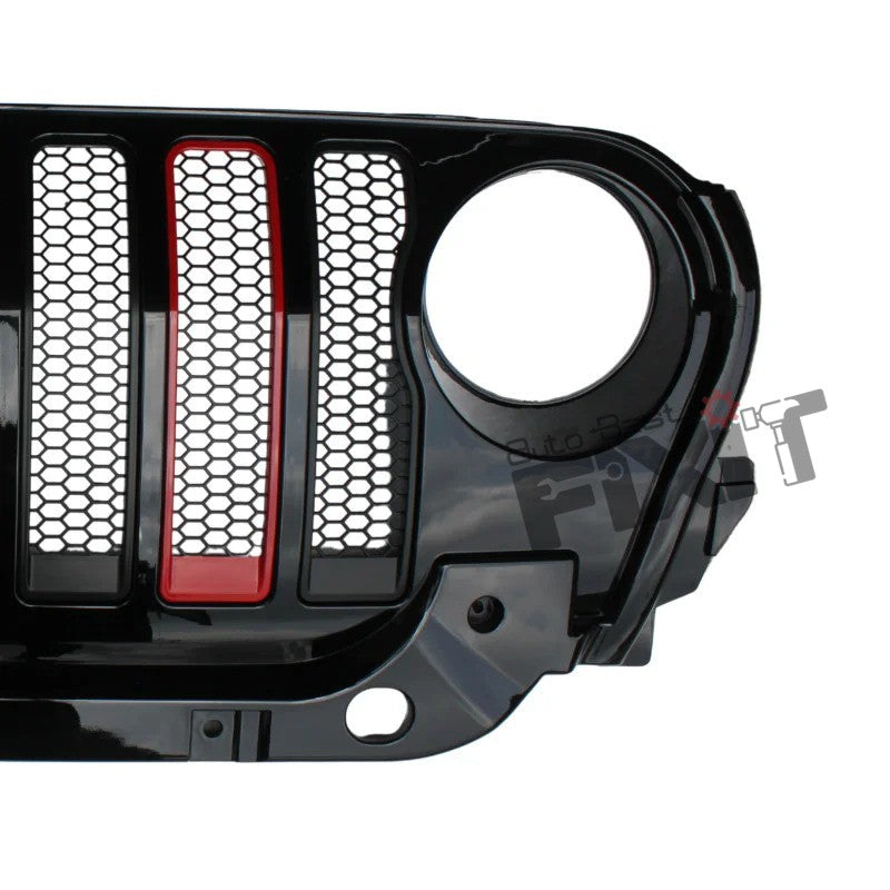 AutoStylenn Mahindra Thar 7-Slot Black Wrangler Style ABS Front Grill With Red Slot For MAHINDRA THAR Compatible with MAHINDRA Thar Vehicle_3