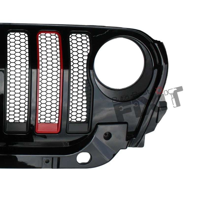 Mahindra Thar 7-Slot Black Wrangler Style ABS Front Grill With Red Slot – Durable ABS Constructi
