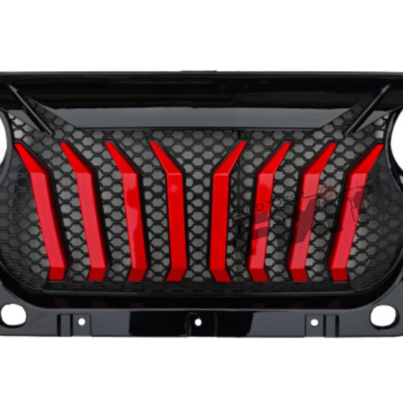 AutoStylenn Mahindra Thar Predator Style Front Grill With Red Slot For MAHINDRA THAR Compatible with MAHINDRA Thar Vehicle_1