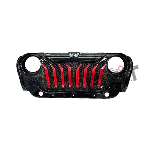 AutoStylenn Mahindra Thar Predator Style Front Grill With Red Slot For MAHINDRA THAR Compatible with MAHINDRA Thar Vehicle