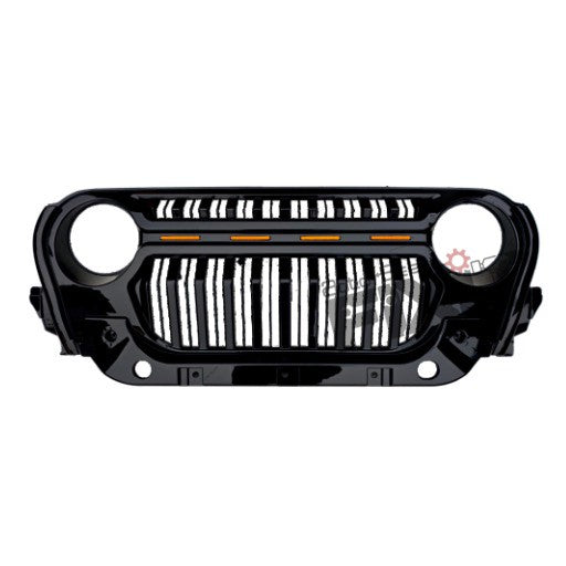 AutoStylenn Mahindra Thar Top Fire Grill With LED Matt Black Gloss Black For MAHINDRA THAR Compatible with MAHINDRA Thar Vehicle