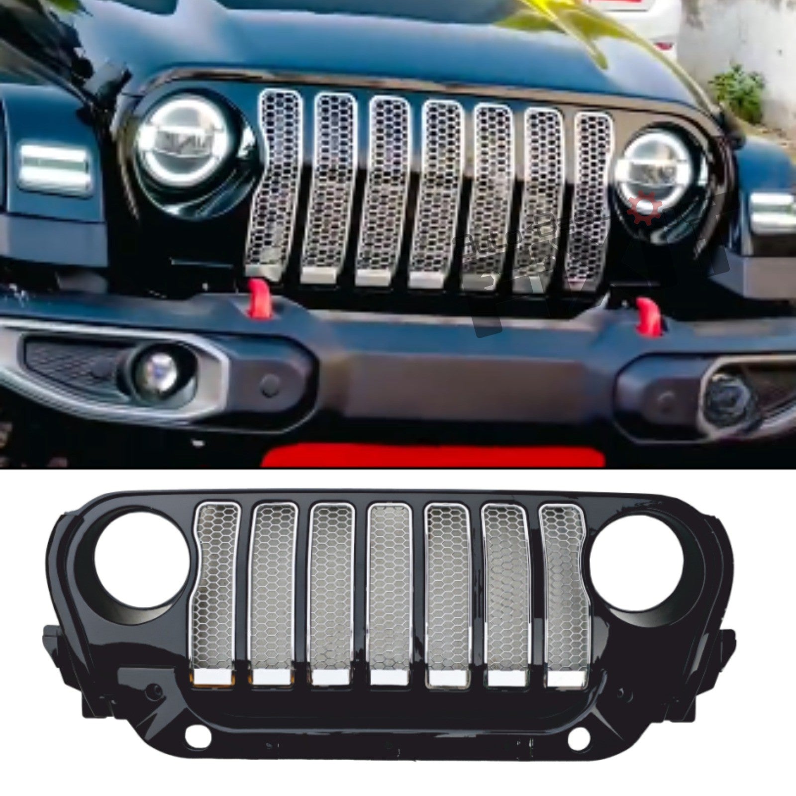 AutoStylenn Mahindra Thar Roxx 7-Slot Wrangler Style Grill For MAHINDRA THAR ROXX Compatible with MAHINDRA Thar Roxx Vehicle_5