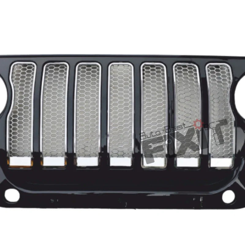 AutoStylenn Mahindra Thar 7 Slot Wrangler Style Grill with Chrome Slot For MAHINDRA THAR Compatible with MAHINDRA Thar Vehicle_1