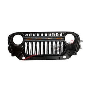 AutoStylenn Mahindra Thar Top Fire ABS Front Grill Gloss Black with LED Lights For MAHINDRA THAR Compatible with MAHINDRA Thar Vehicle