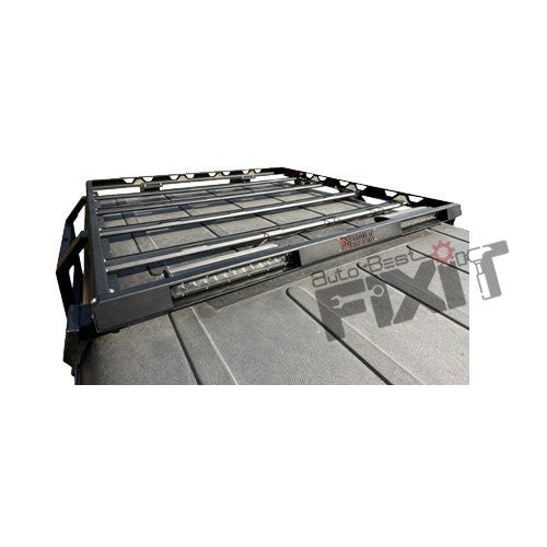 AutoStylenn Mahindra Thar Rear Half Roof Rack With Light Bar For MAHINDRA THAR Compatible with MAHINDRA Thar Vehicle
