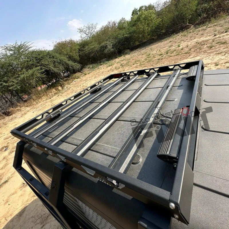 AutoStylenn Mahindra Thar Rear Half Roof Rack With Light Bar For MAHINDRA THAR Compatible with MAHINDRA Thar Vehicle_3