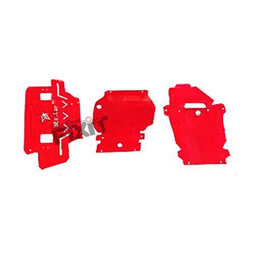 AutoStylenn Mahindra Thar Underbody Shield Red 3 Set For MAHINDRA THAR Compatible with MAHINDRA Thar Vehicle