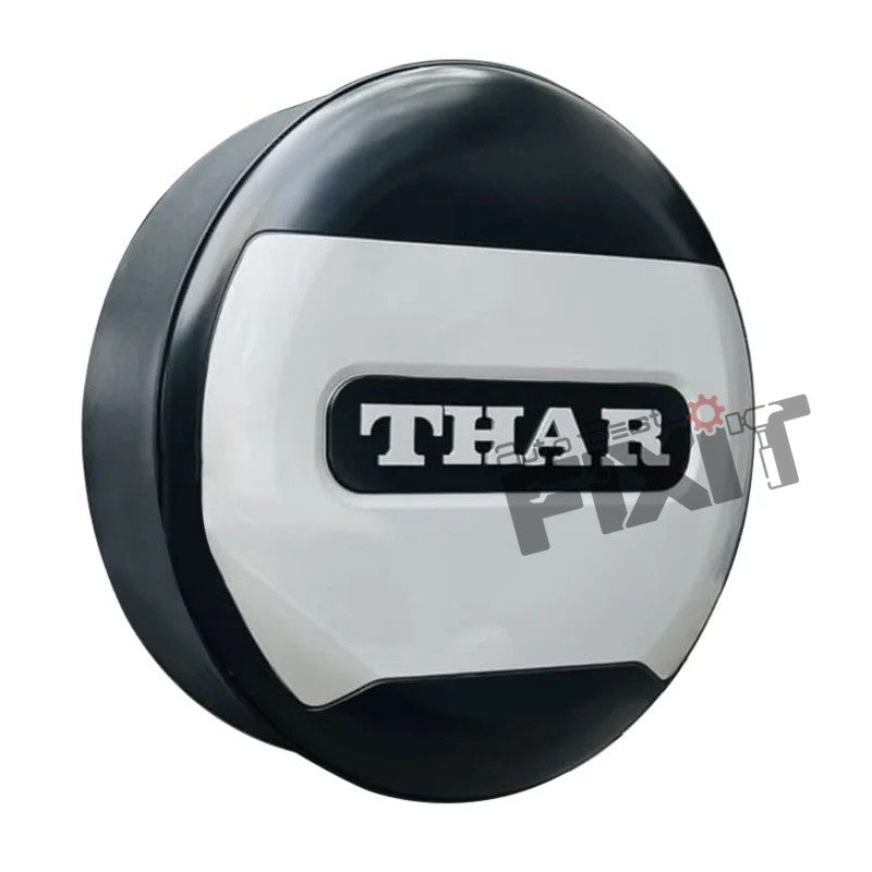 AutoStylenn Mahindra Thar Stepney Cover Defender Style Black & White For MAHINDRA THAR Compatible with MAHINDRA Thar Vehicle_1