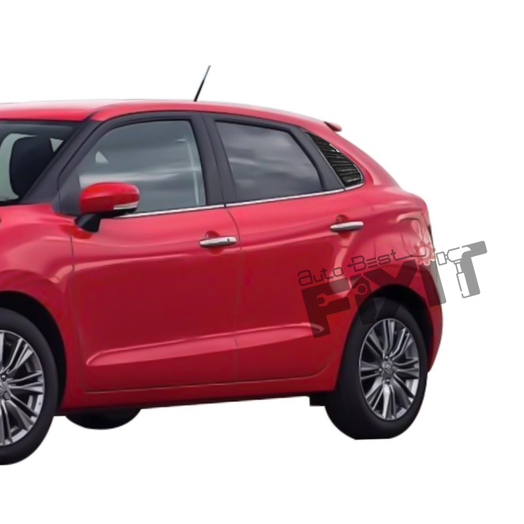 Maruti Suzuki Baleno 2022 - 2024 Carbon Window Louvers & Quarter Glass Cover – Durable ABS Constructi