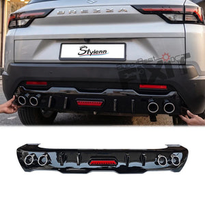 AutoStylenn Maruti Suzuki Brezza Rear Diffuser With F1 Light For MARUTI BREZZA Compatible with MARUTI Brezza Vehicle