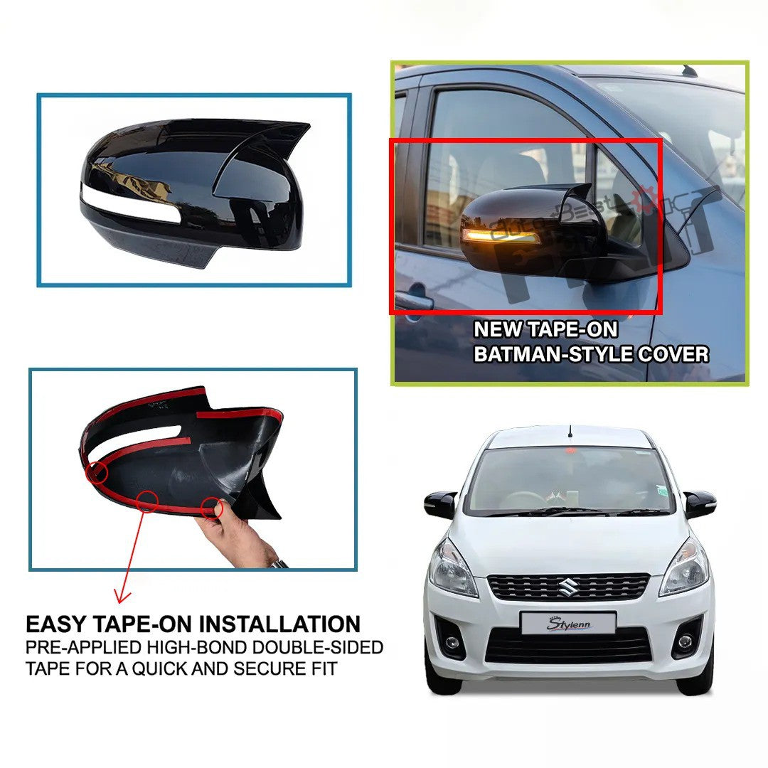 AutoStylenn Maruti Suzuki Ertiga Batman Style Mirror Cover 2012 2018 For MARUTI ERTIGA Compatible with MARUTI Ertiga Vehicle_4