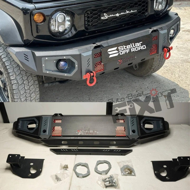 AutoStylenn Maruti Suzuki Jimny Stellar Front Metal Bumper (V2) For MARUTI JIMNY Compatible with MARUTI Jimny Vehicle_1