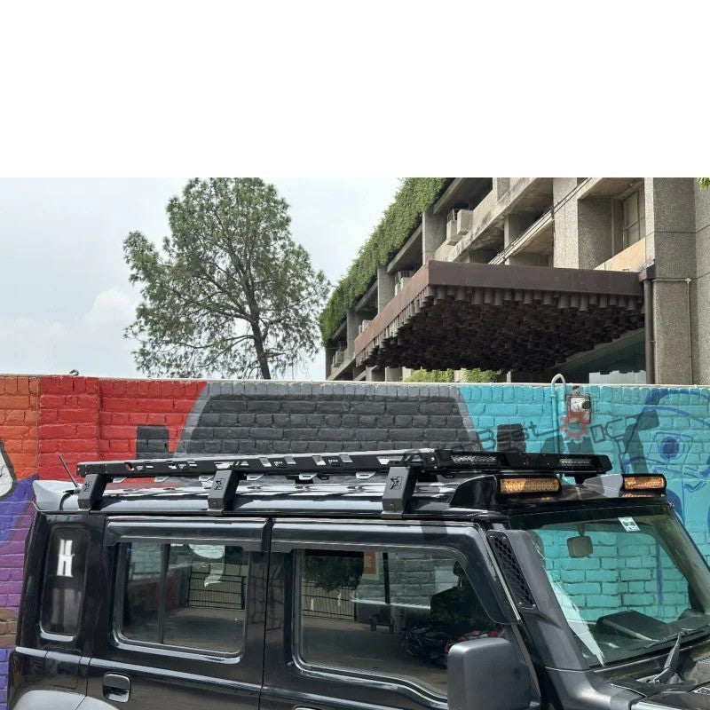 AutoStylenn Maruti Suzuki Jimny Roof Rack with LED (V2) For MARUTI JIMNY Compatible with MARUTI Jimny Vehicle_1