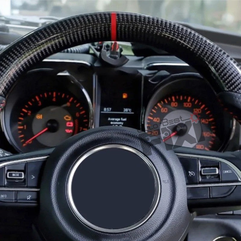 AutoStylenn Maruti Suzuki Jimny Carbon Fiber Steering Wheel For MARUTI JIMNY Compatible with MARUTI Jimny Vehicle_4
