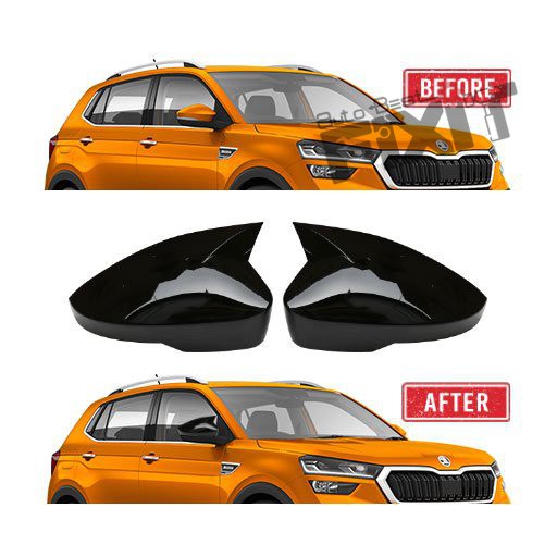 AutoStylenn Skoda Kushaq Batman Style Mirror Cover For SKODA KUSHAQ Compatible with SKODA Kushaq Vehicle_1