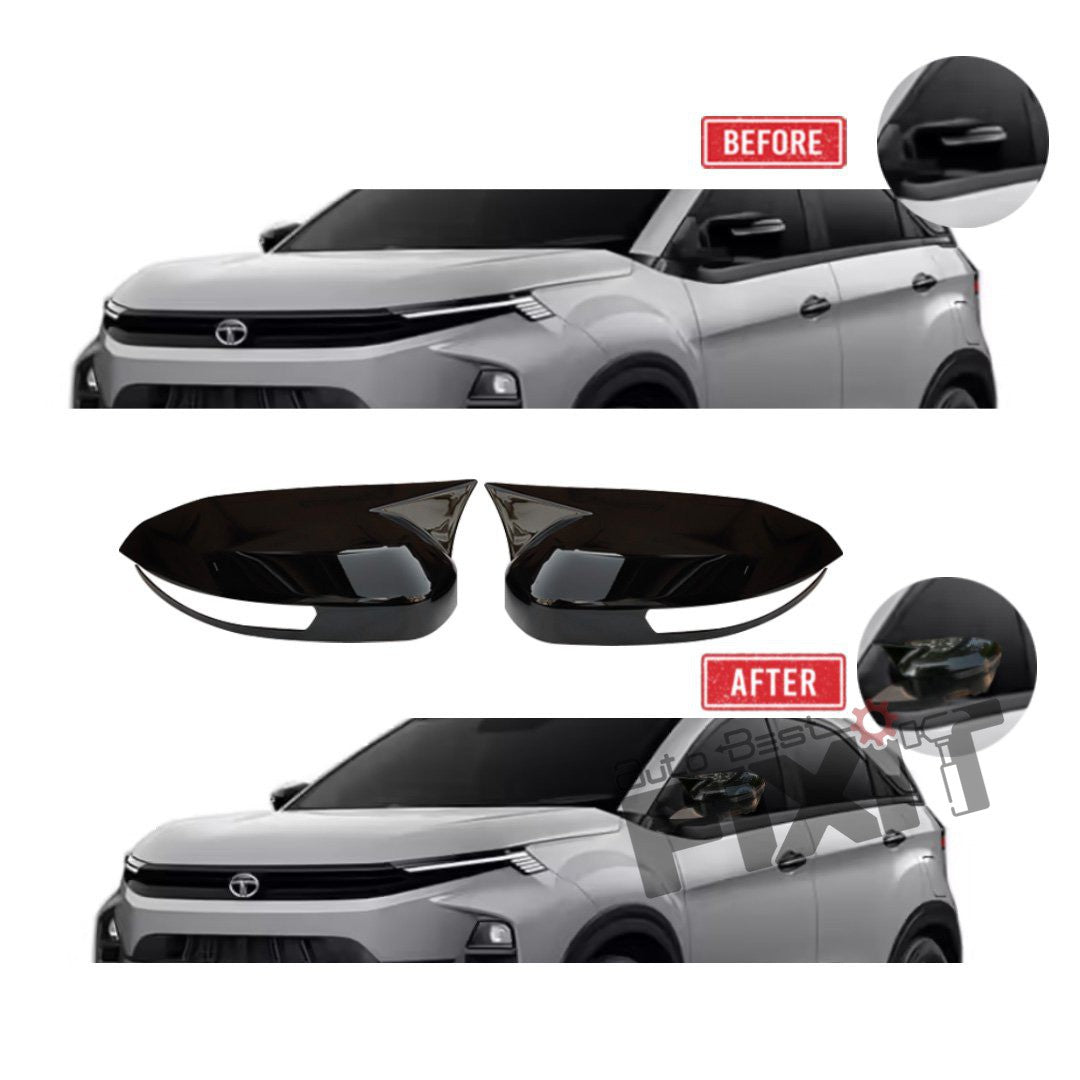 AutoStylenn Tata Nexon Batman Style Mirror Covers (2024) For TATA NEXON Compatible with TATA Nexon Vehicle_2