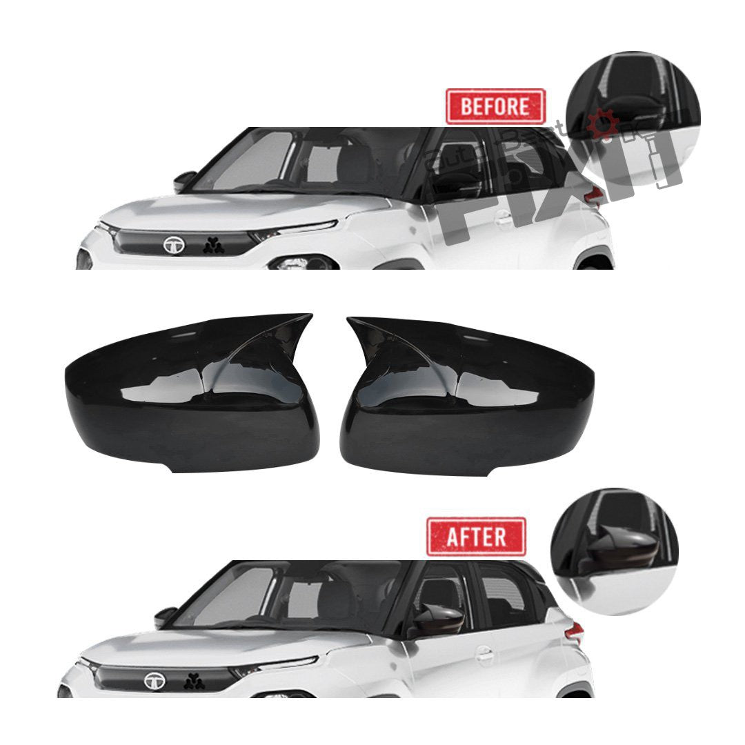 AutoStylenn Tata Punch Batman Style Mirror Caps For TATA PUNCH Compatible with TATA Punch Vehicle_2