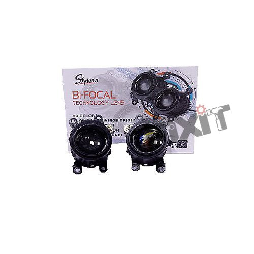 AutoStylenn Toyota Fortuner Projector Fog Lamp 2 inch 3 Colour Plug N Play For TOYOTA FORTUNER Compatible with TOYOTA Fortuner Vehicle
