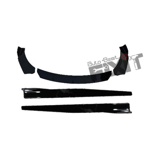 AutoStylenn Universal Gloss Black Under Lip With Side Skirts (Set Of 5) For TOYOTA HYCROSS Compatible with TOYOTA Hycross Vehicle