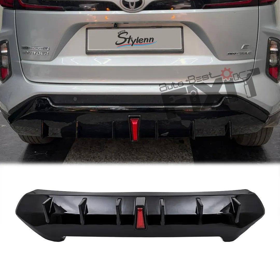 AutoStylenn Toyota Hyryder Rear Diffuser With F1 Light For TOYOTA HYRYDER Compatible with TOYOTA Hyryder Vehicle