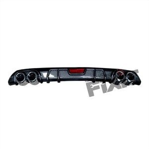 Volkswagen Polo (2012 - 2019) Carbon Black & Silver Rear Diffuser – Aftermarket Car Accesso