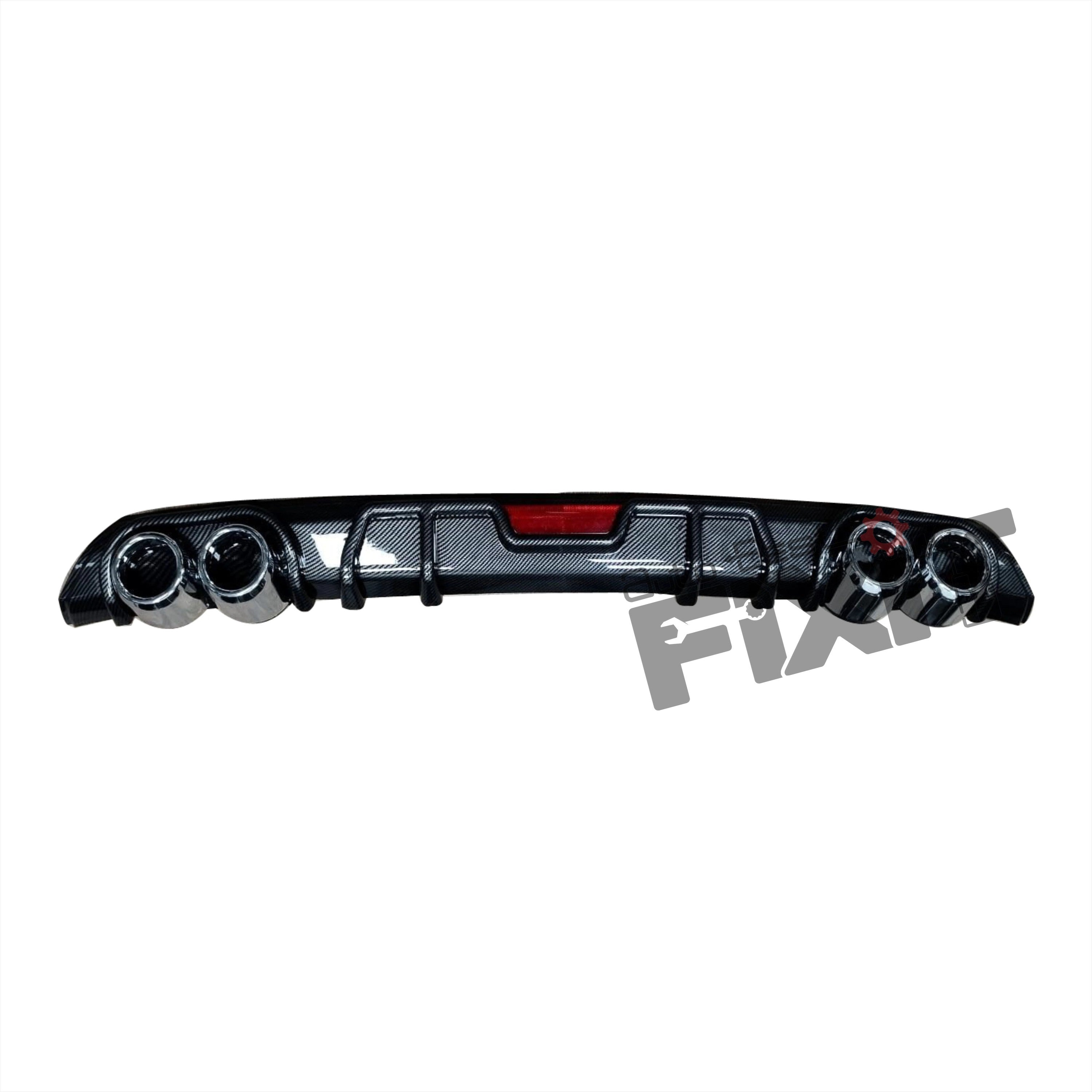Volkswagen Polo (2012 - 2019) Carbon Black & Silver Rear Diffuser – Aftermarket Car Accesso