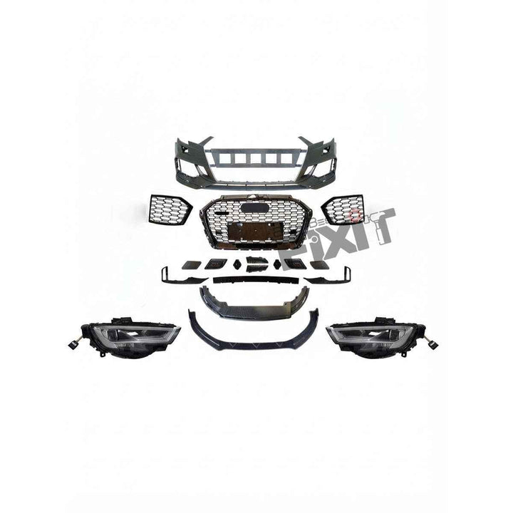Audi A3 A3 RS3 conversion front bumper kit with headlamps | Petrol Conversion Kit (2017-2021)