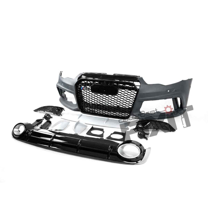 Audi A6 (4G2, C7) A6 Rs6 front bumper kit + diffuser | Petrol Rear Diffuser (2015-2019)