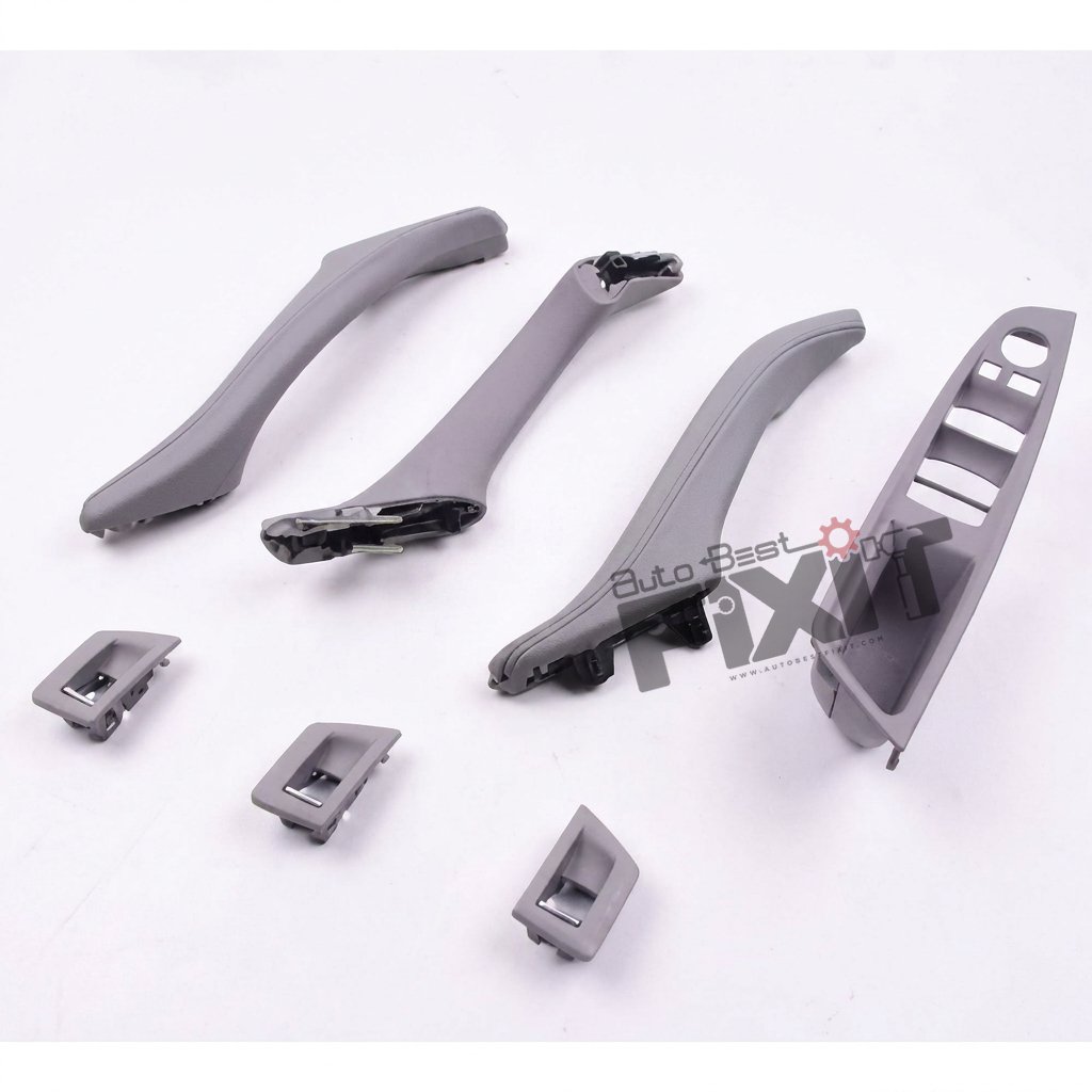 KARTION Door Handle Compatible With BMW 5 Series Door Handle 5 Series F10 2010-2017 Full Set Gray Compatible with BMW 5' F10 Vehicle