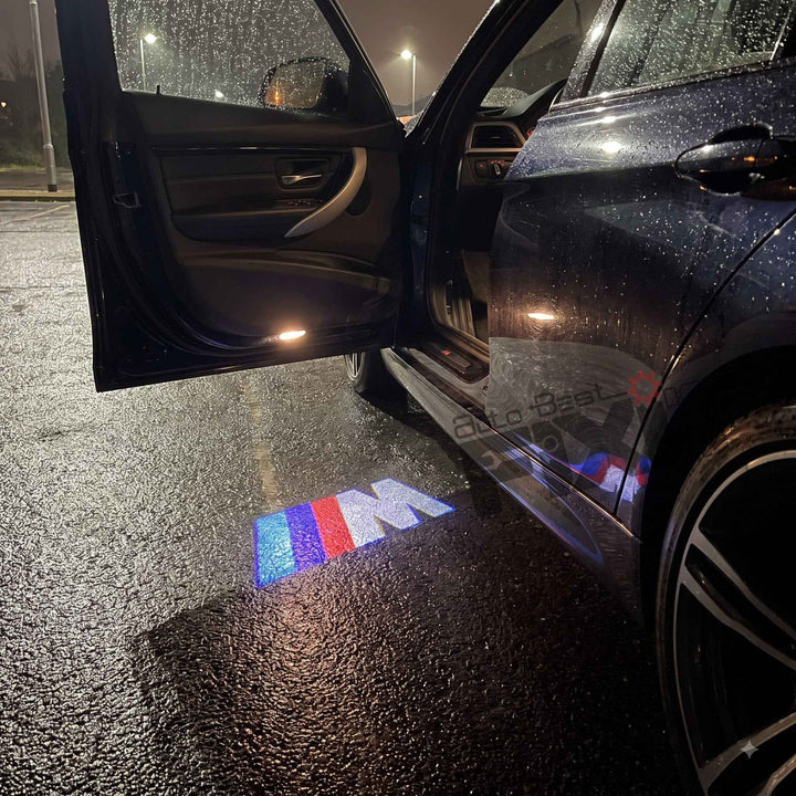 BMW 3 Series (2012-2019) M Sport LED Door Welcome Light - Logo Shadow Puddle Lamp | Set of 2 — Installed Photo | Auto Best Fixit