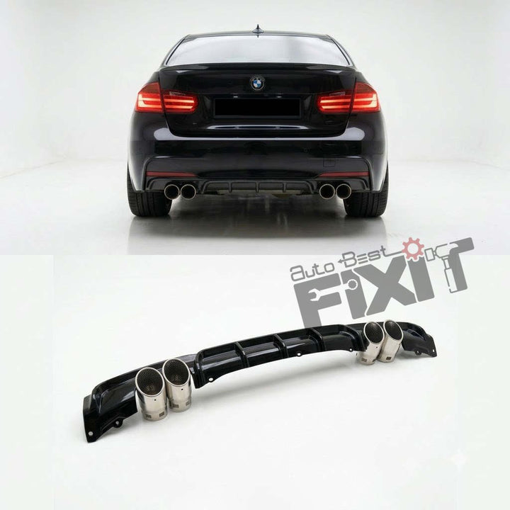 Bmw 3 (F30) Rear Bumper Diffuser + Tips | Petrol OEM Replacement Rear Diffuser (2015-2019)