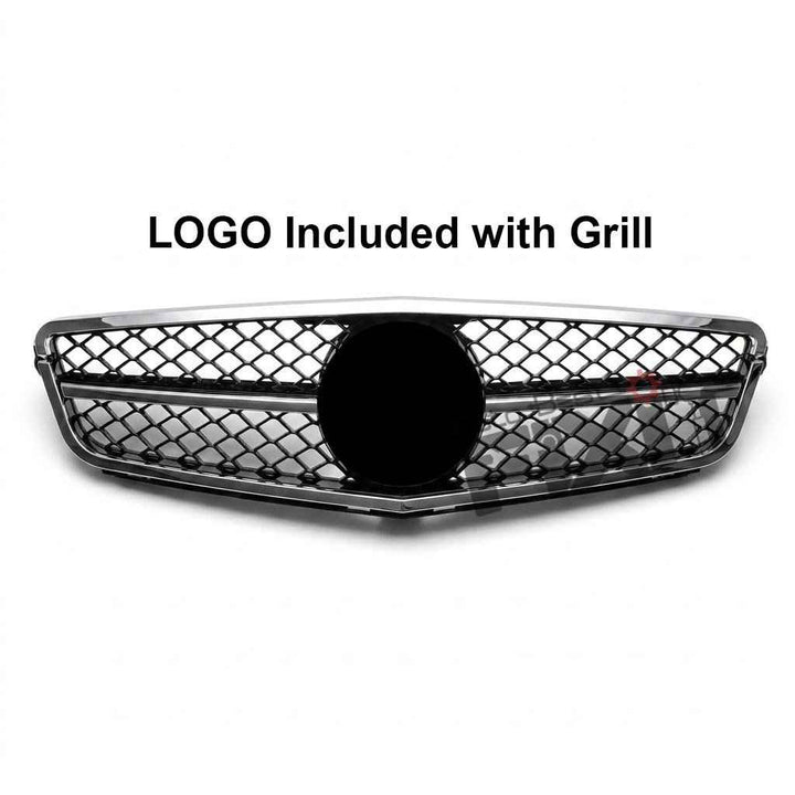 Mercedes-Benz C-Class (2008-14) AMG Grille - Silver | ABS Plastic Material | Direct-Fit Replacement Pa
