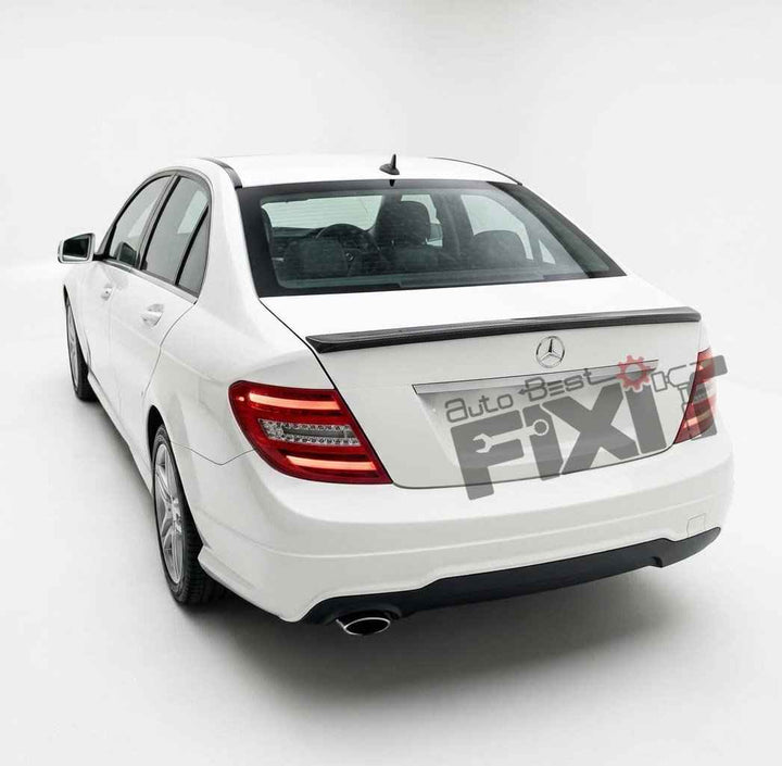 Mercedes-Benz C-Class (2008-14) Gloss - Black Boot Lip Spoiler | ABS Plastic Material | Custom-Fit Add-On