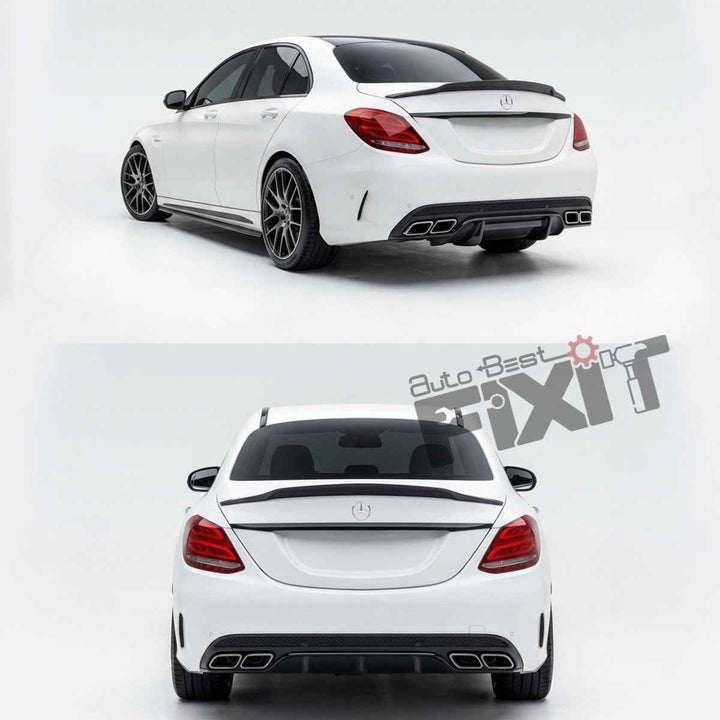 Mercedes-Benz C-Class (2015-21) Gloss - Black Boot Lip Spoiler | ABS Plastic Material | Custom-Fit Add-On
