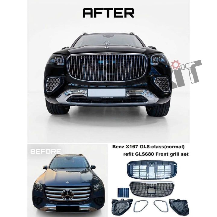 Mercedes-Benz Gls (X167) Maybach Style Grill & Fog Grill | Diesel Front Grille (2023-2025)