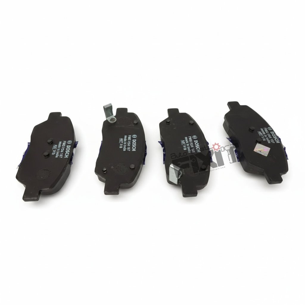 High-performance front brake pad set replacement for Bolt 2015-2020 / Nexon 1st Gen 2017-2024 / Zest 2014-2020 showing heavy-duty connector pins and clean unit housing assembly.