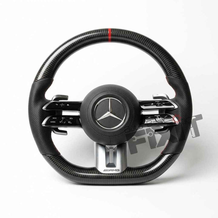 Mercedes-Benz C220 AMG Carbon Fibre Steering Wheel – Black Trim (W205, 2016-2021) | RKNP